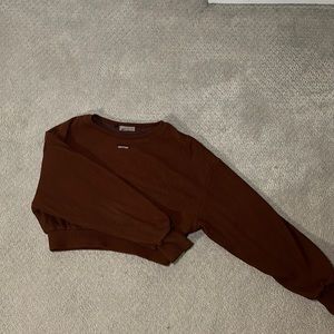 Oh Polly Bo +Tee Ribbed Cropped Sweatshirt Size L